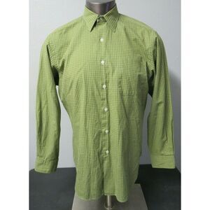 Mens Polo Ralph‎ Lauren Warwick Green White Window Pane Dress Shirt 16 x 34/35